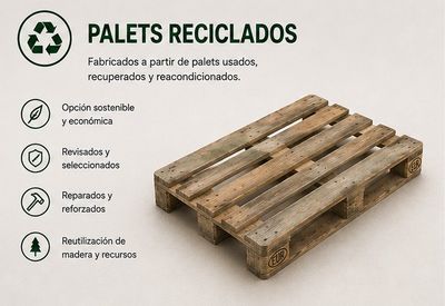 Palets de madera apilados junto a una nave industrial